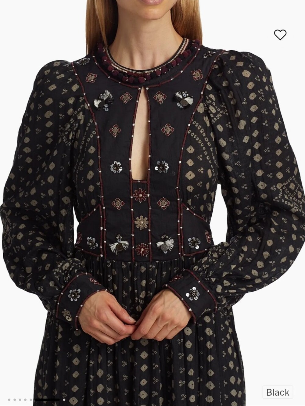 NWT Sea New York Maja Embroidered Long Sleeve Dress in Black Size Medium *Flawed - Picture 3 of 15